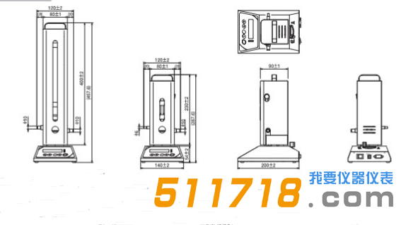 日本Horiba SF-1U高精度皂膜流量計外形寸法.png